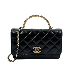 Chanel limited Wallet on Chain Pearl Top Handle glanzend lamsleer
