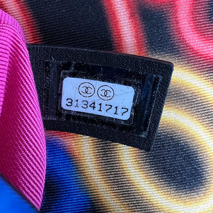 Chanel 19 große Tasche Flap Bag Stoff mehrfarbig Neon Graffiti / sehr gut Chanel