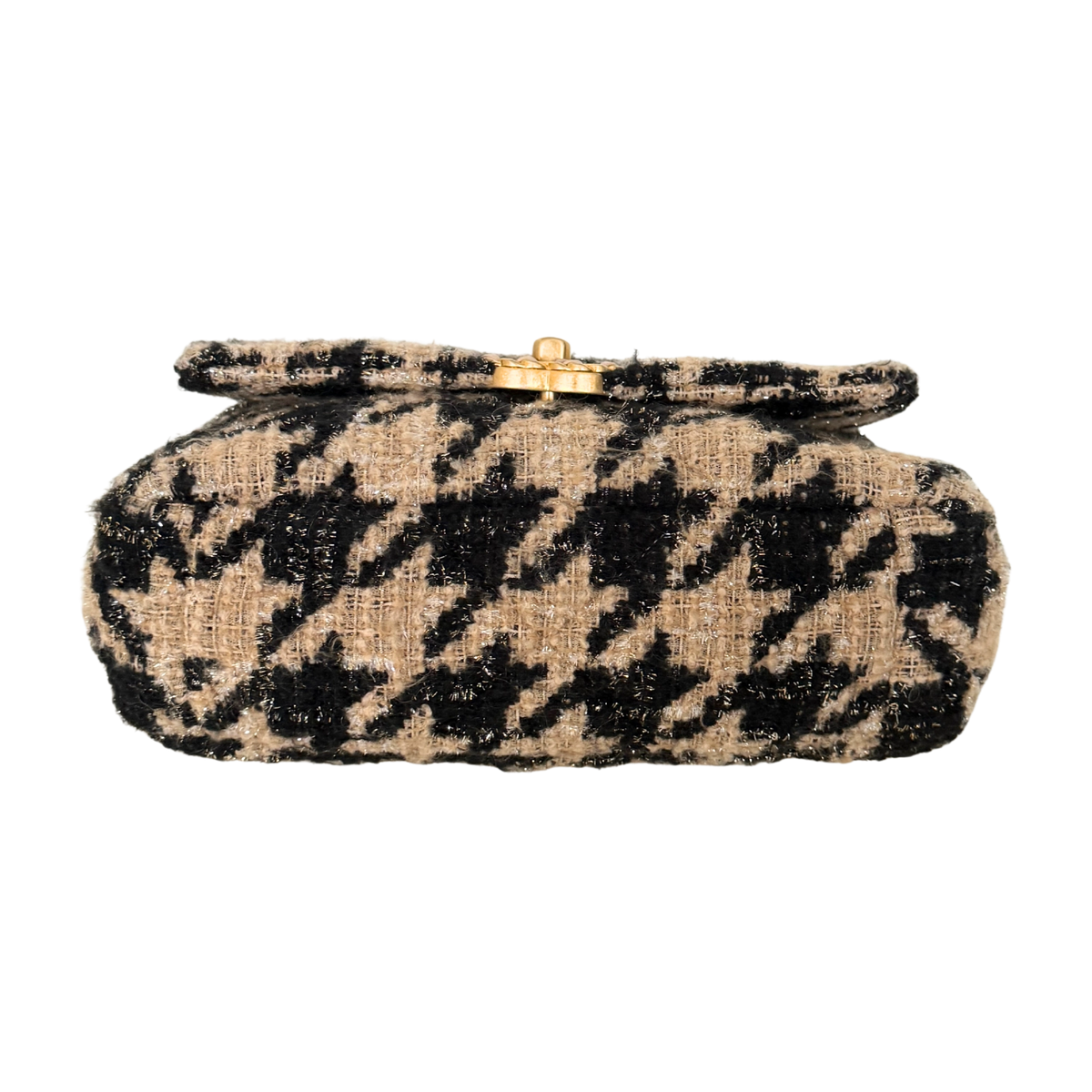 Chanel 19 Schulktertasche Tweed Hahnentritt Beige Schwarz Fullset / neuwertig Chanel