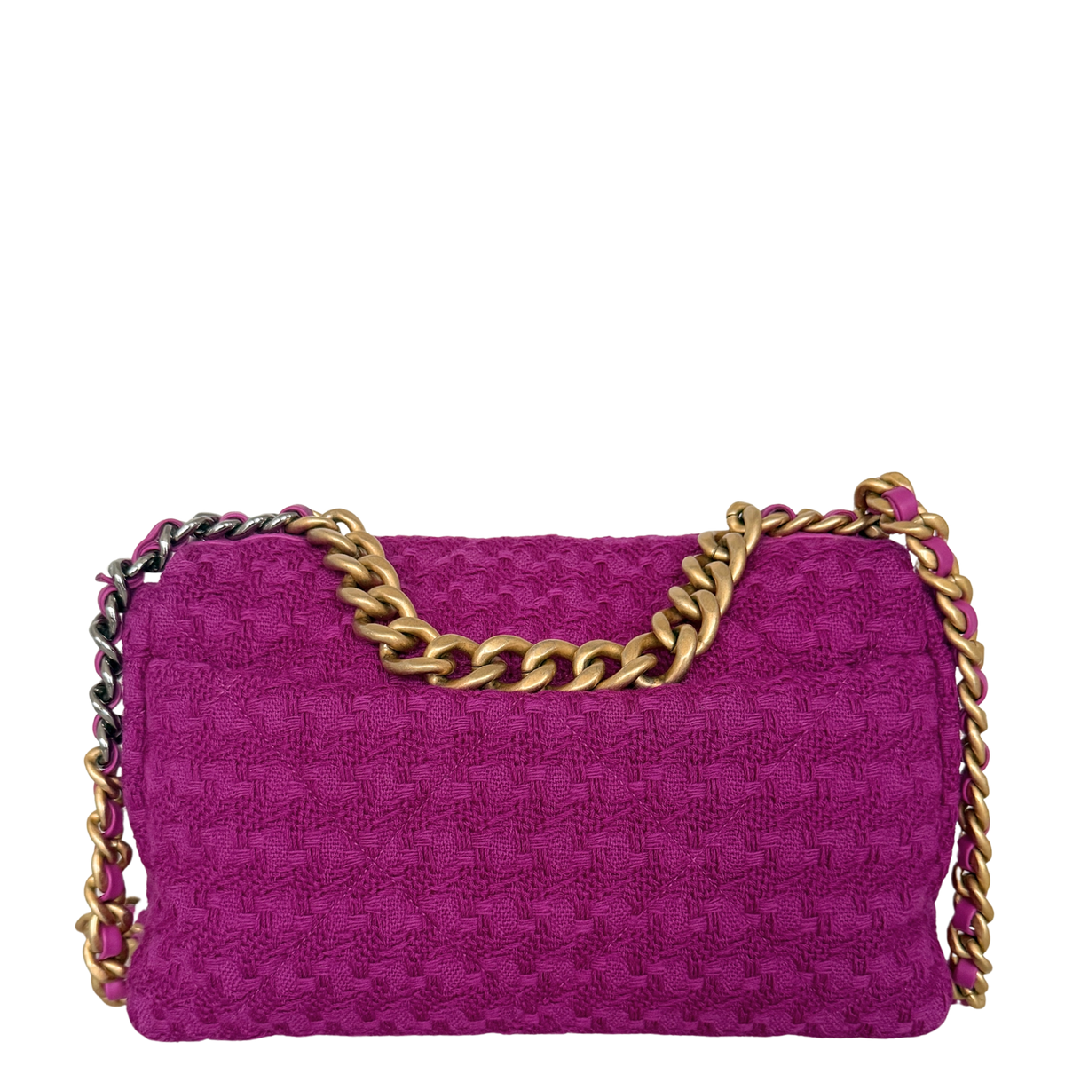 Chanel 19 Flap Bag Tweed Medium lila / neuwertig Chanel