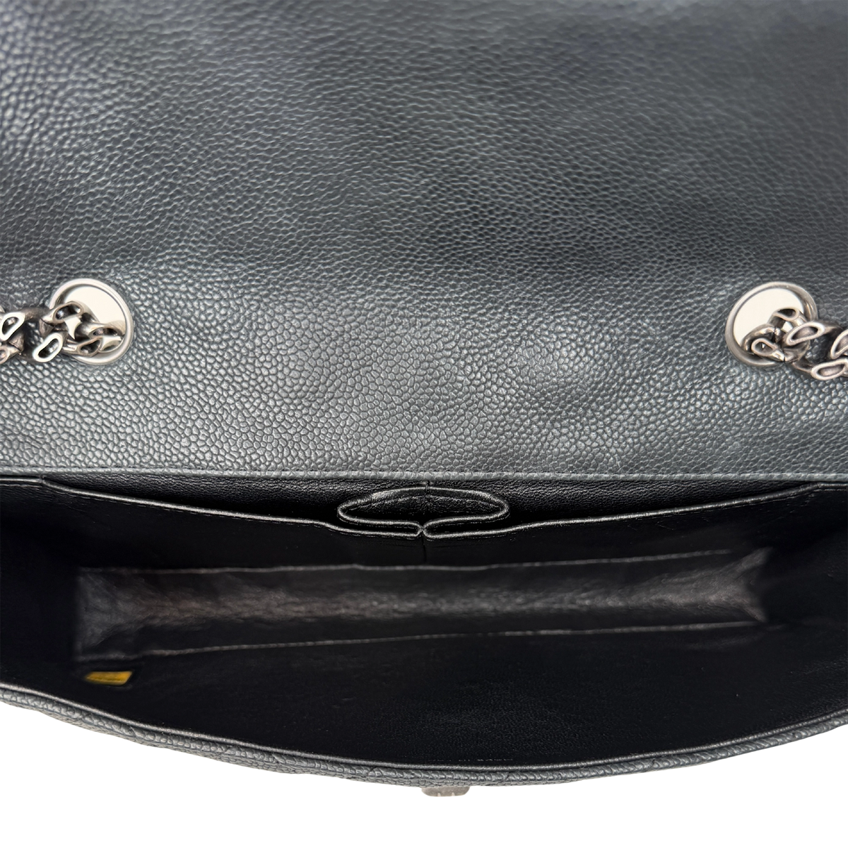 Chanel 2.55 Reissue East-West Flap Kaviarleder Grau, Ruthenium / neuwertig Chanel
