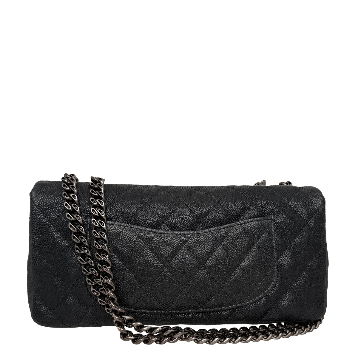 Chanel 2.55 Reissue East-West Flap Kaviarleder Grau, Ruthenium / neuwertig Chanel