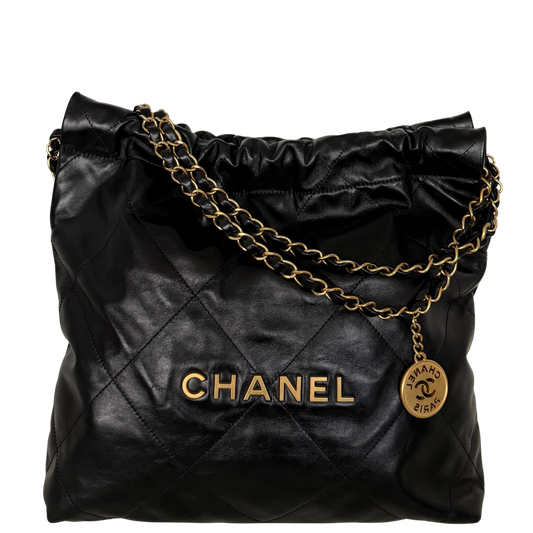 Chanel 22 kleine Hobo Bag Schwarz goldene Hardware Fullset / sehr gut Chanel