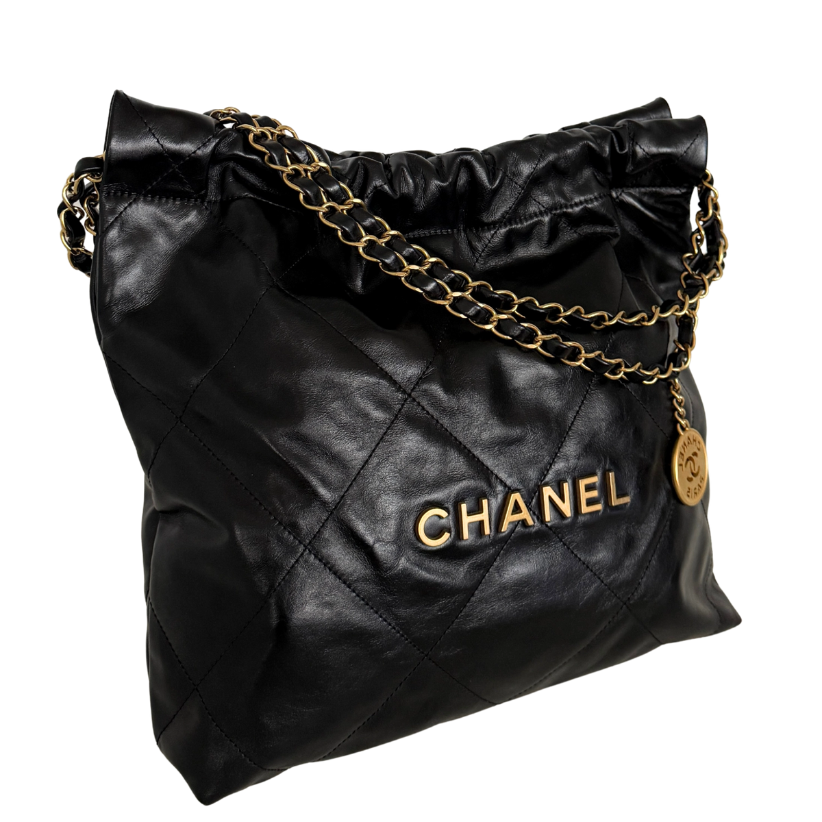 Chanel 22 kleine Hobo Bag Schwarz goldene Hardware Fullset / sehr gut Chanel