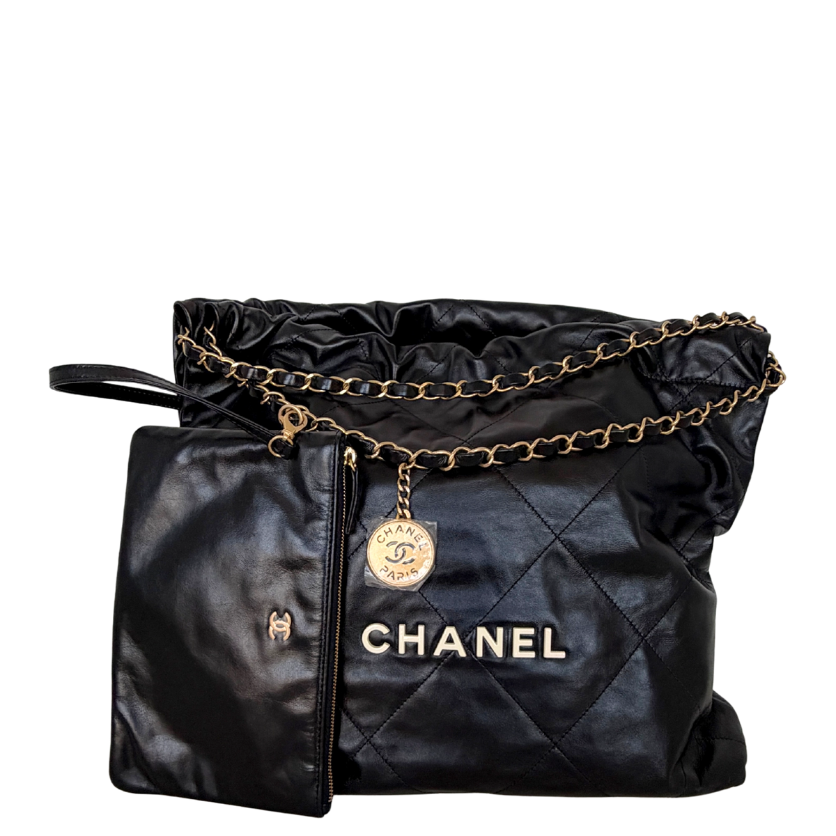 Chanel 22 kleine Hobo Bag Schwarz goldene Hardware / neuwertig Chanel