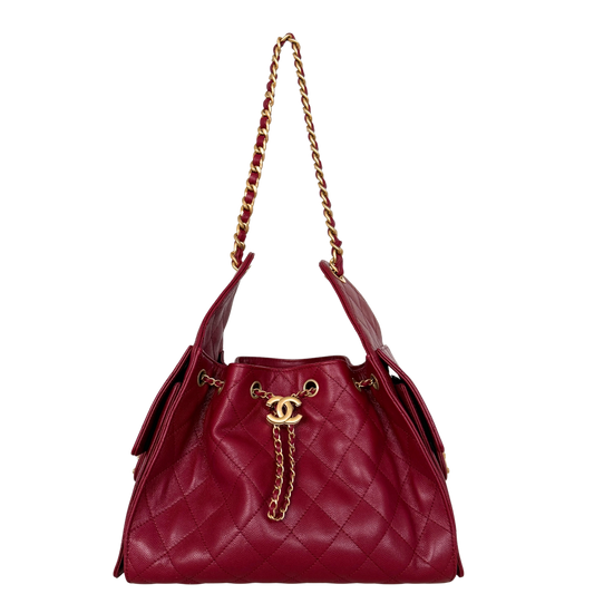 Chanel 25 Small Hobo Bag Dunkelrot / neuwertig Chanel