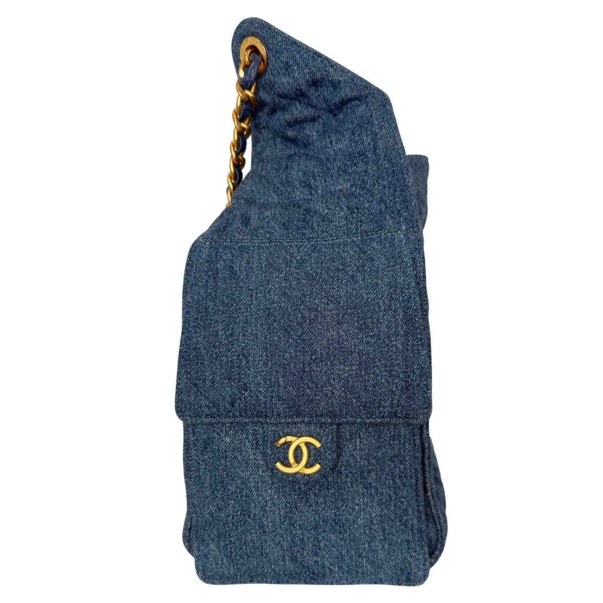 Chanel 25 Medium Handbag Washed Denim Blau Gold Hobo Tasche Chanel