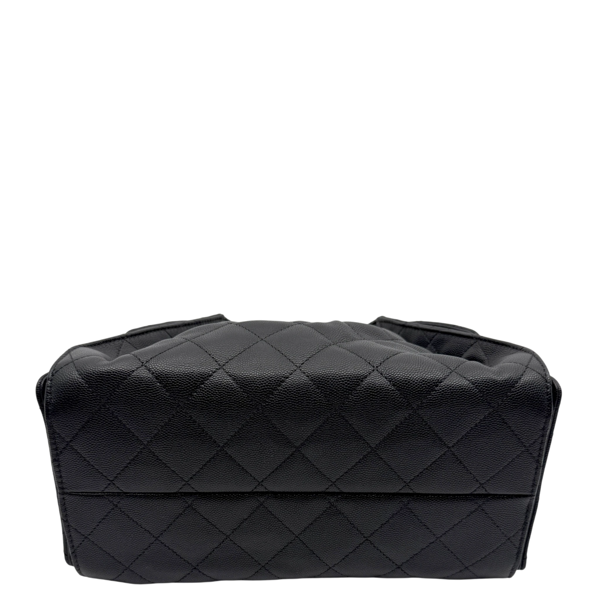 Chanel 25 Kleine Tasche Kaviarleder Schwarz Hardware Gold gealtert – Ansicht 5