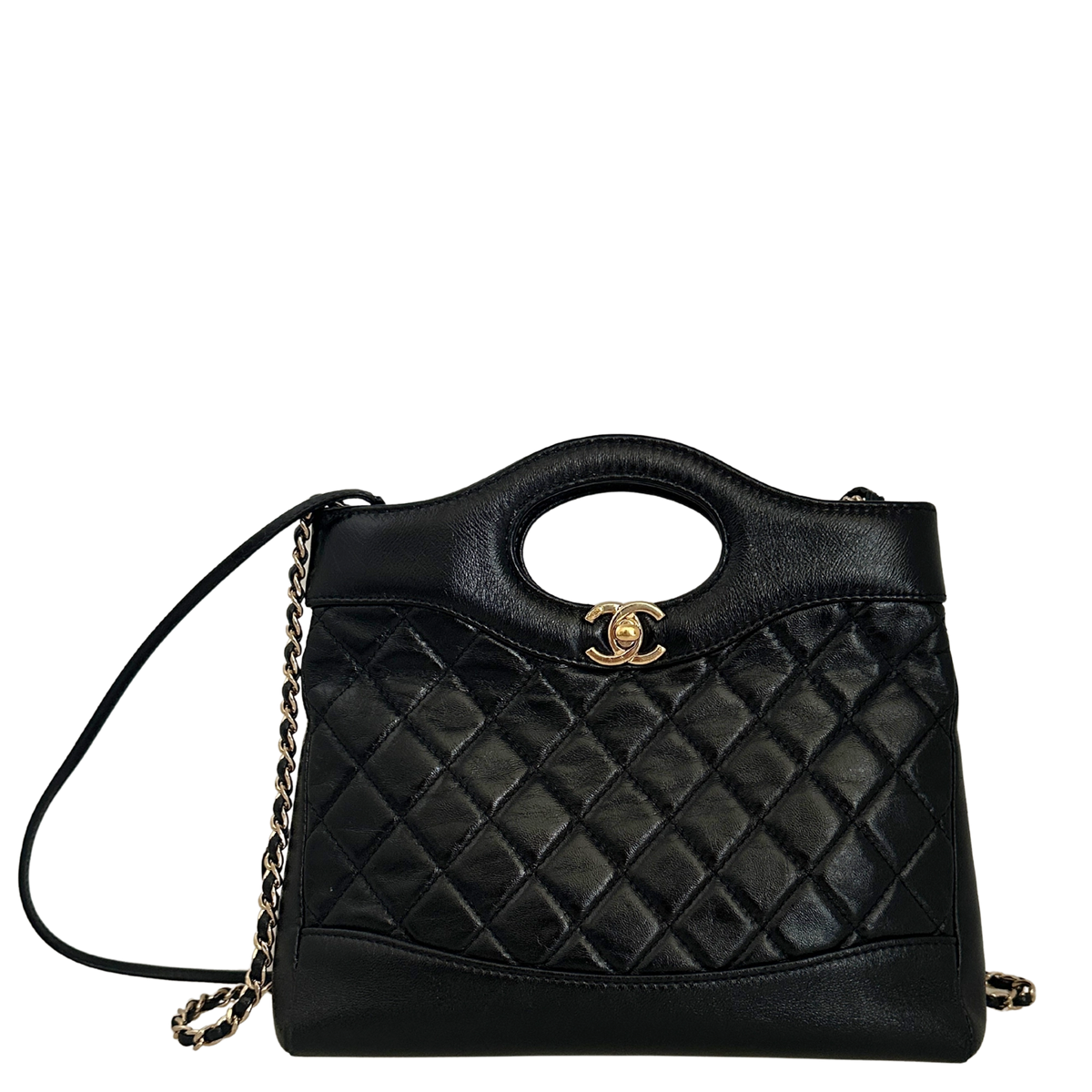Chanel 31 Mini Shopper glänzendes Lammleder goldene Hardware / sehr gut Chanel