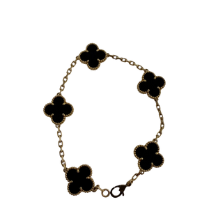 Van Cleef Vintage Alhambra 5 Motifs 18k Yellow Gold, Onyx Full Set / Very Good