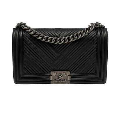 Chanel Boy Bag mittelgroß Kalbsleder schwarz limitiert Fullset / neuwertig Chanel
