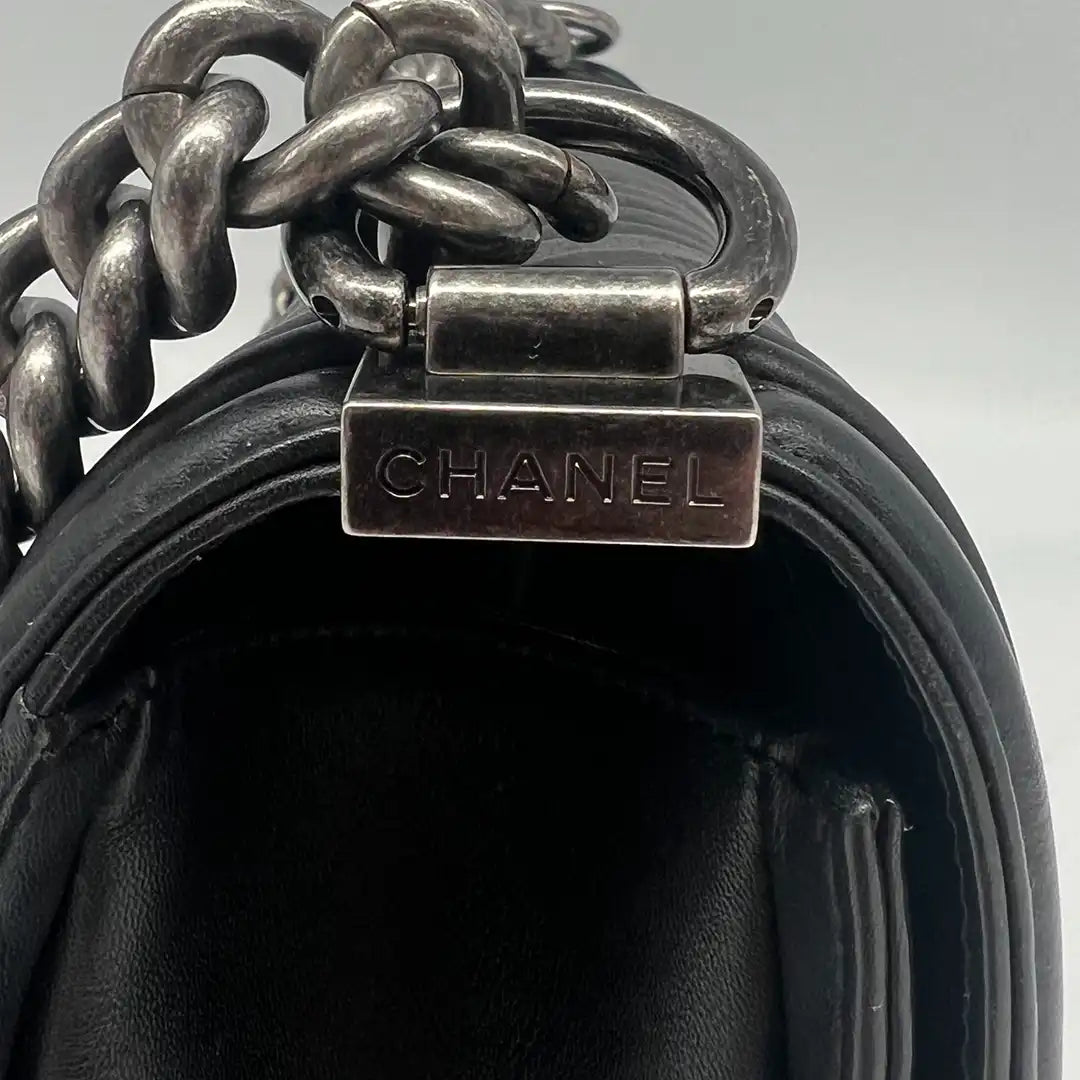 Chanel Boy Bag mittelgroß Kalbsleder schwarz limitiert Fullset / neuwertig Chanel