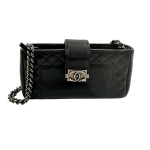 Chanel Boy Reverso Mini Pochette zwart kalfsleer