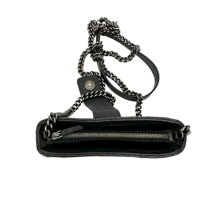 Chanel Boy Reverso Mini Pochette schwarz Kalbsleder / sehr gut Chanel