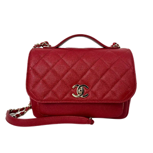 Chanel Business Affinity Medium middelgrote tas Caviar leer rood