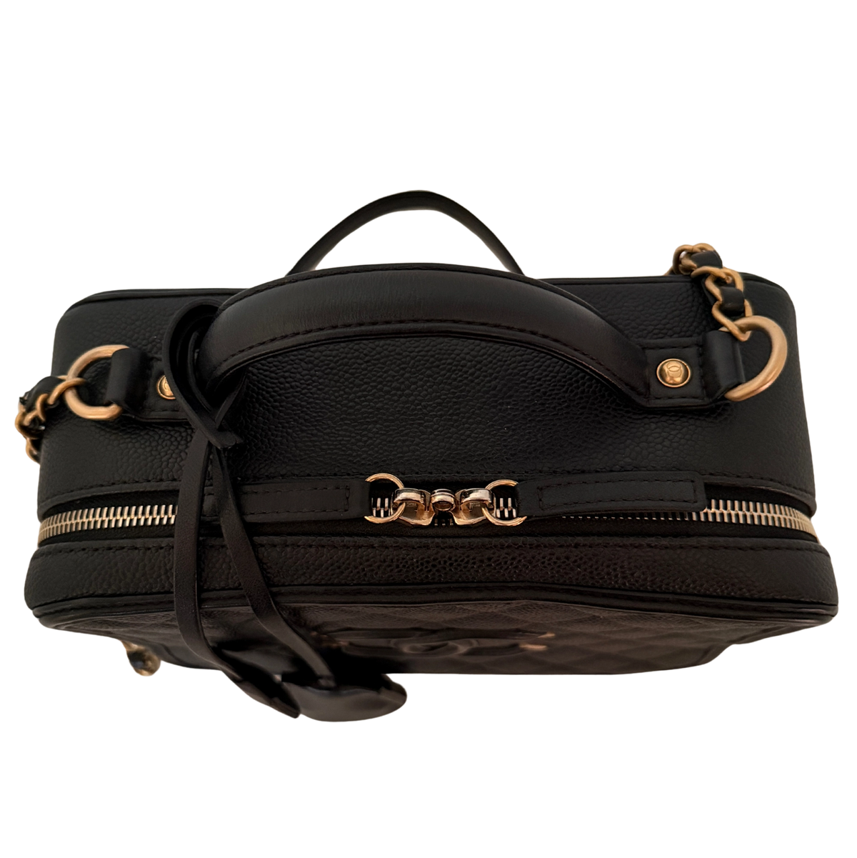 Chanel CC Filigree Vanity Case Large Leder schwarz / sehr gut Chanel