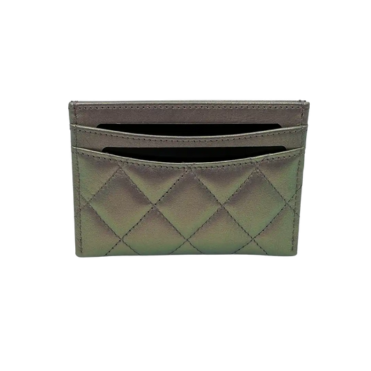 Chanel Iridescent Kartenetui Kartenhalter Leder lila Fullset / neu Echtheitscheck