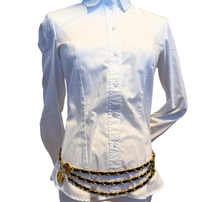 Chanel Ceinture chaine triple Gürtel Schwarz Gold / sehr gut Chanel