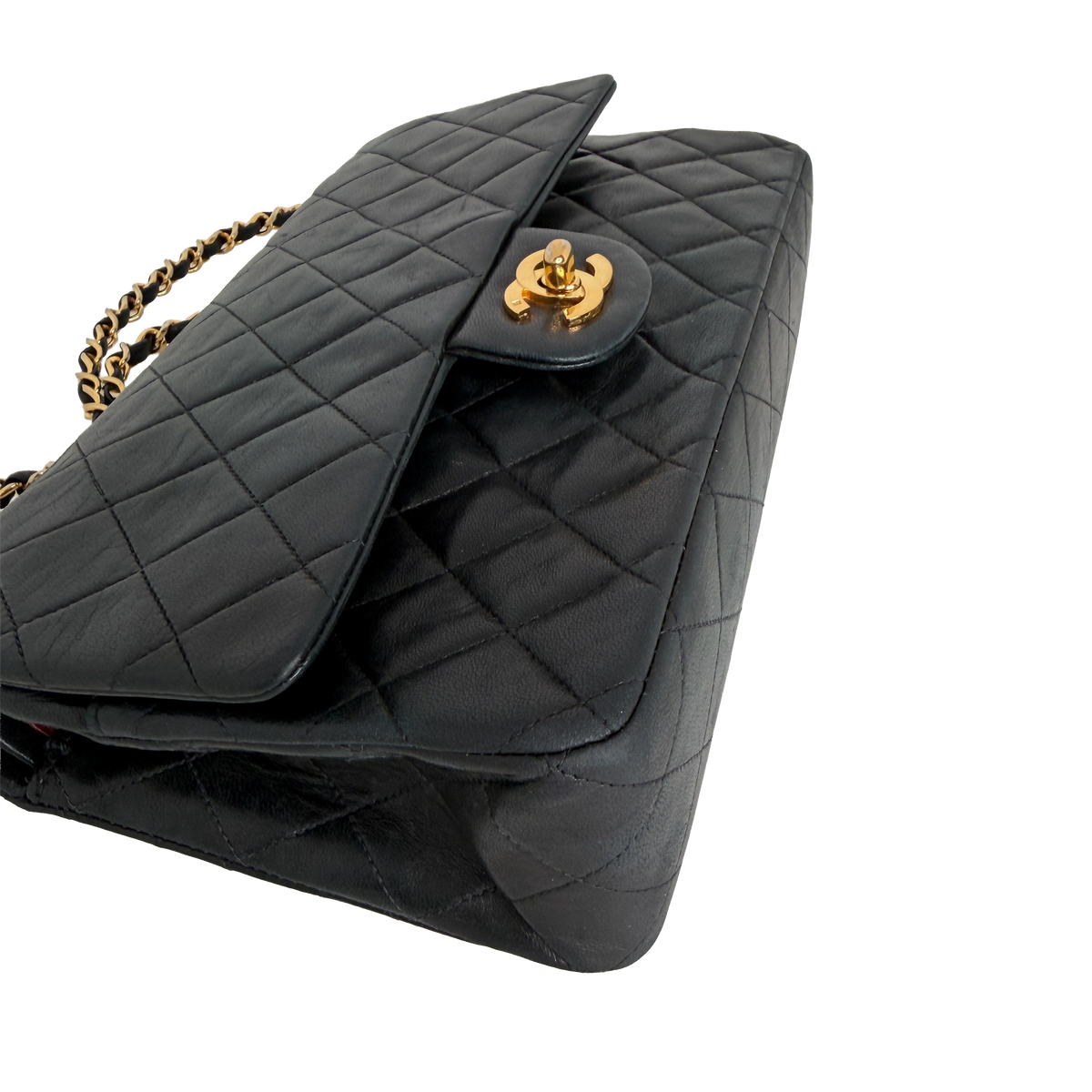 Chanel Timeless Medium Doubleflap Bag Lammleder schwarz GHW / gut Chanel