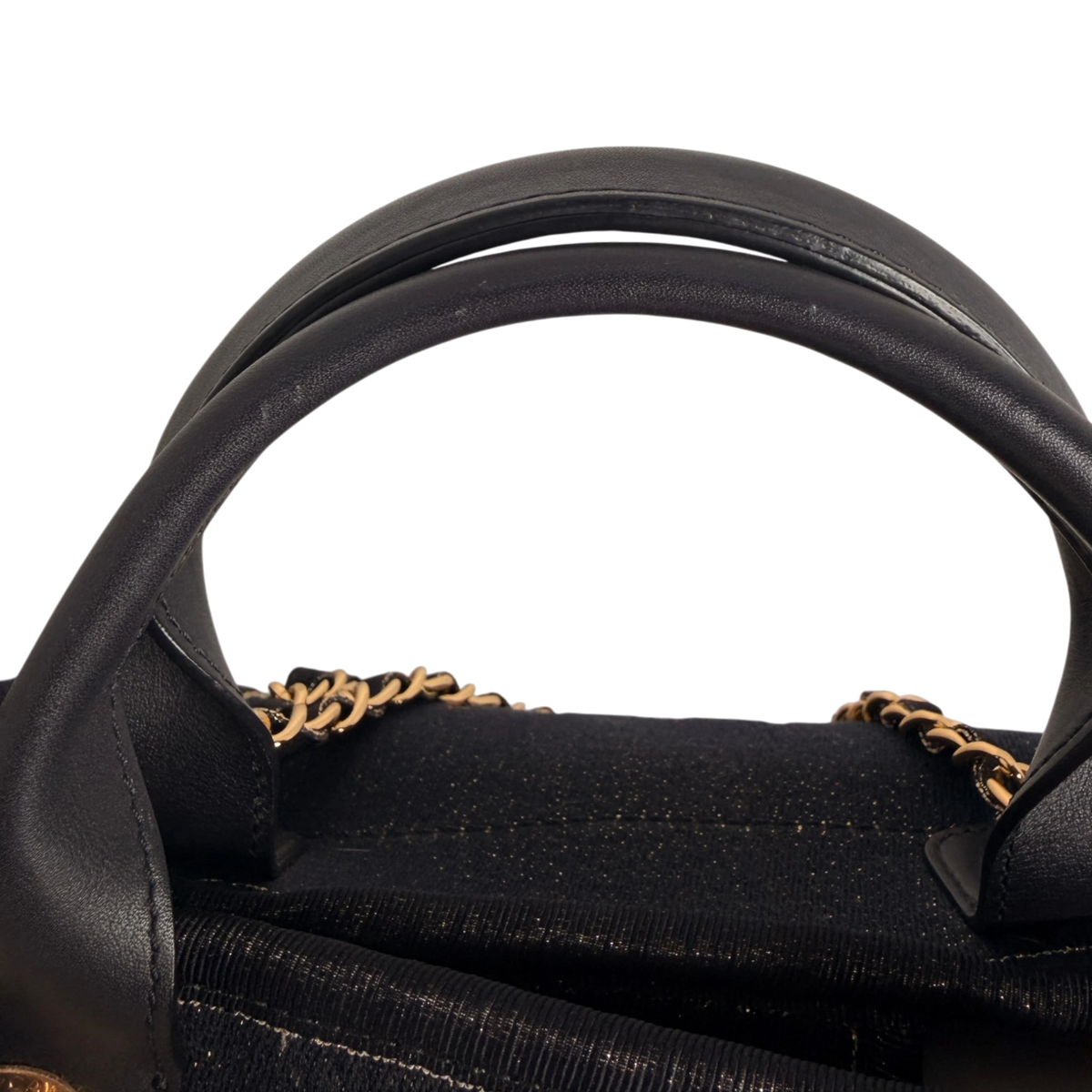 Chanel Deauville Large Shopping Bag Navy Gold Lurex Gold Hardware 2019 Chanel