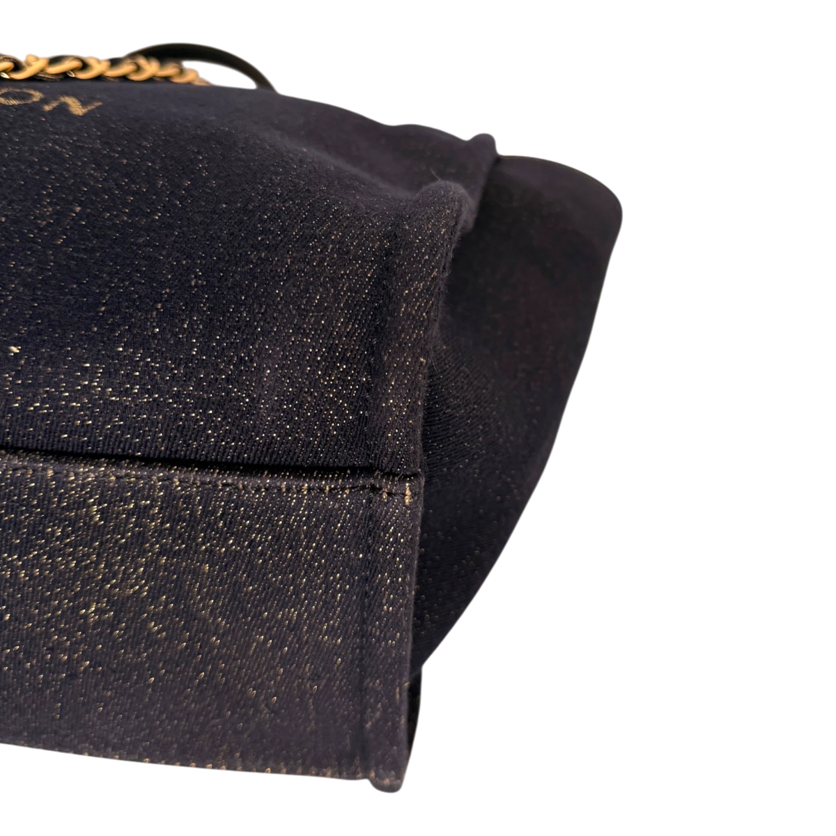 Chanel Deauville Large Shopping Bag Navy Gold Lurex Gold Hardware 2019 Chanel