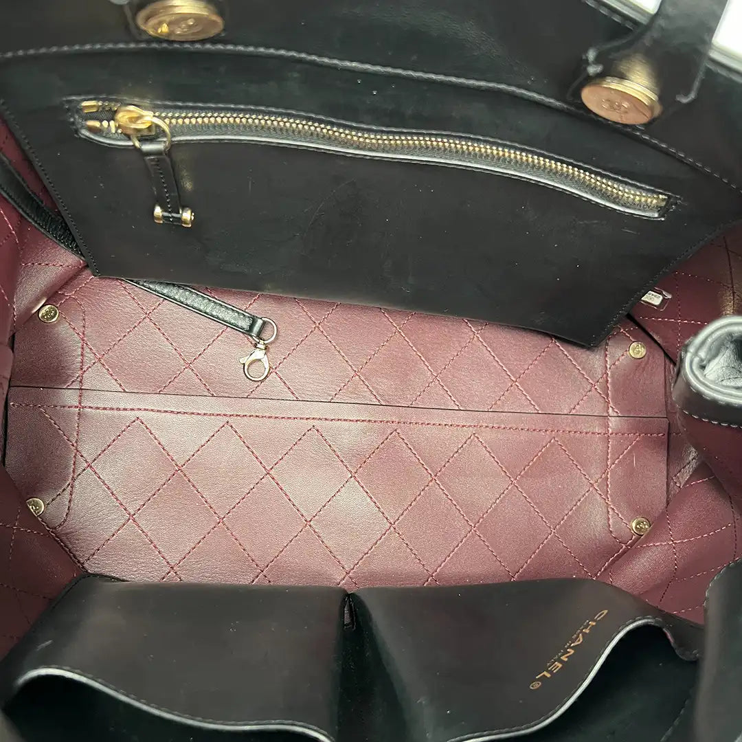 Chanel Deauville Leder Shopping Tasche Fullset / sehr gut Chanel