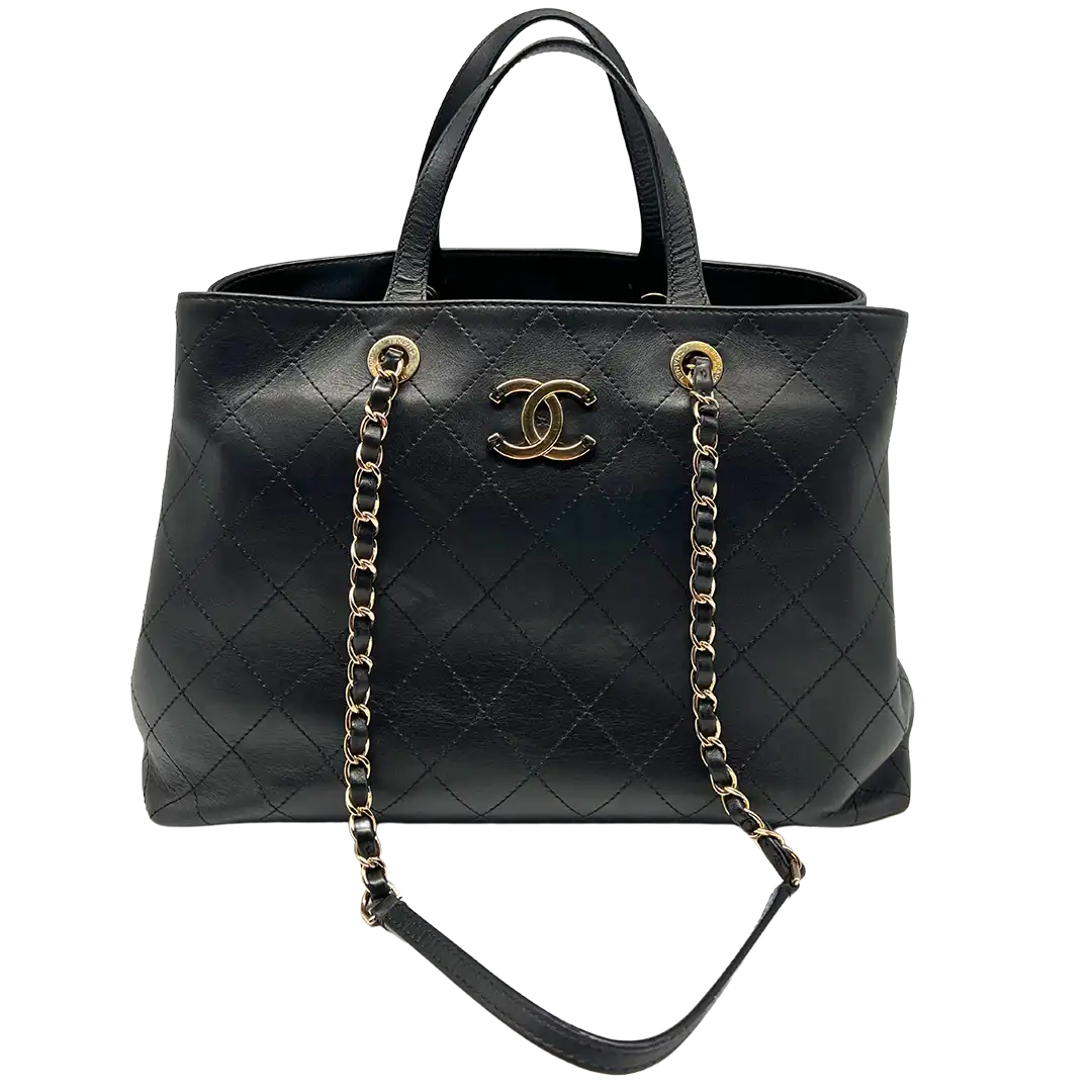 Chanel Deauville Leder Shopping Tasche Fullset / sehr gut Chanel