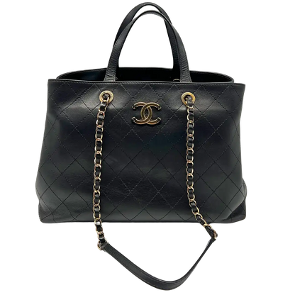 Chanel Deauville Leder Shopping Tasche Fullset / sehr gut Chanel