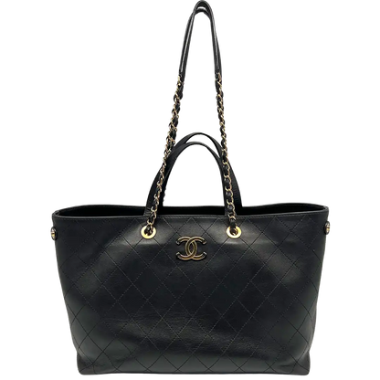 Chanel Deauville Leder Shopping Tasche Fullset / sehr gut Chanel