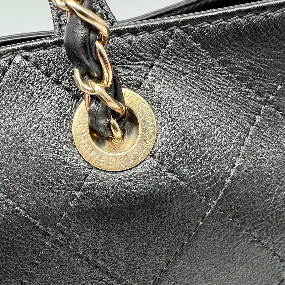 Chanel Deauville Leder Shopping Tasche Fullset / sehr gut Chanel