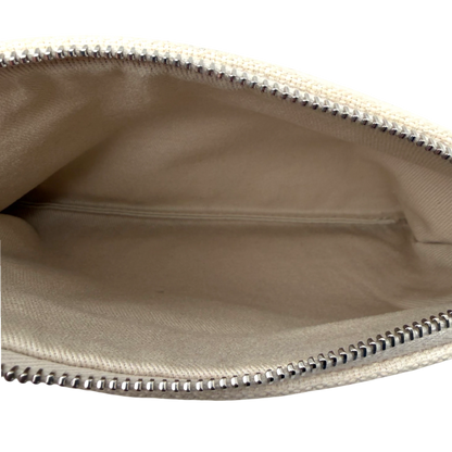 Chanel Deauville mittelgroße Tasche beige silberne Hardware 2022 / gut Chanel
