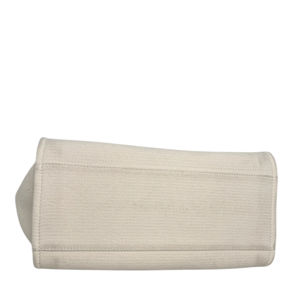 Chanel Deauville mittelgroße Tasche beige silberne Hardware 2022 / gut Chanel