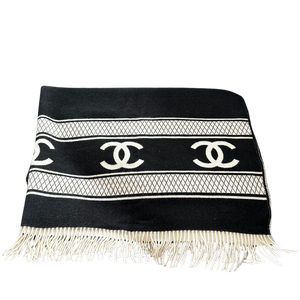 Chanel Kasjmier Omkeerbare Deken Zwart Wit