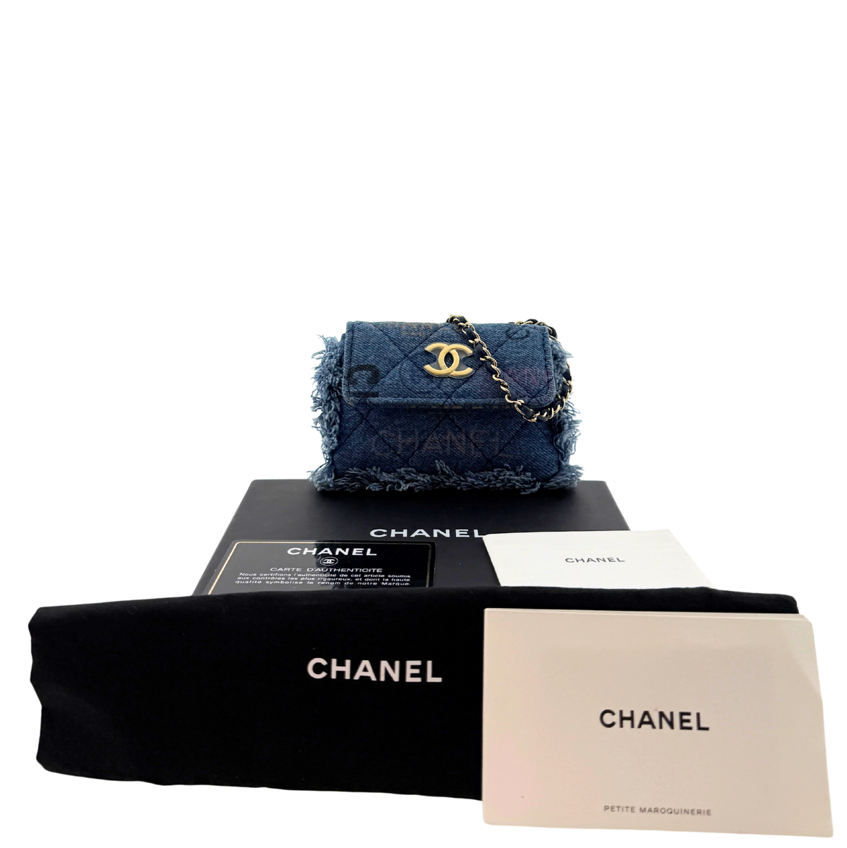 Chanel Micro Flapbag Denim / neuwertig Chanel
