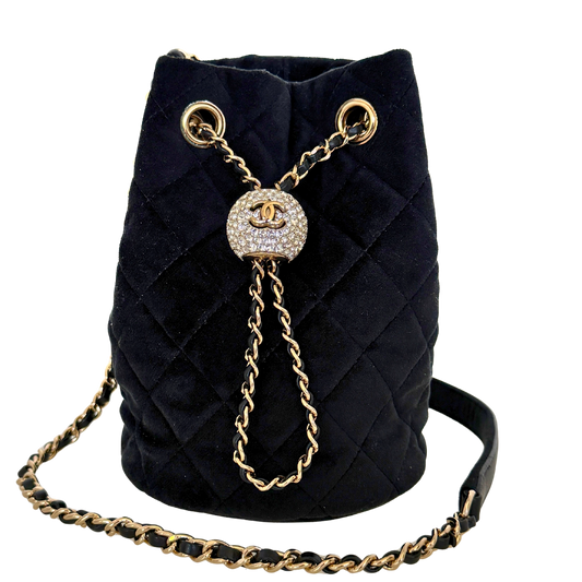 Chanel Velvet Pearl Crush Mini Drawstring Bags / neuwertig Chanel