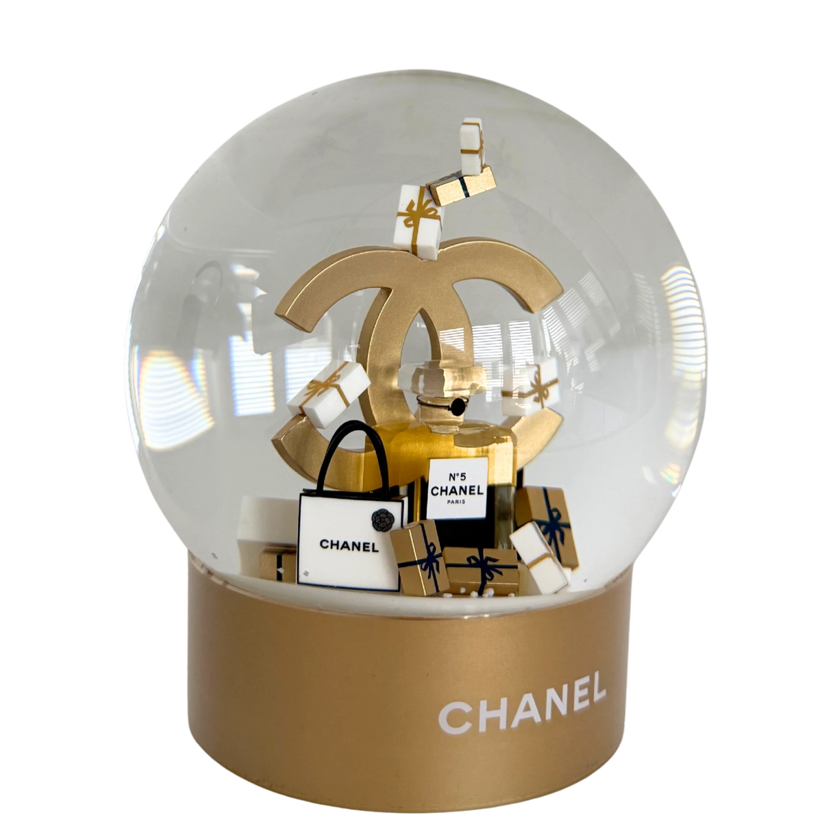 Chanel Schneekugel 2023 Gold / neuwertig Chanel
