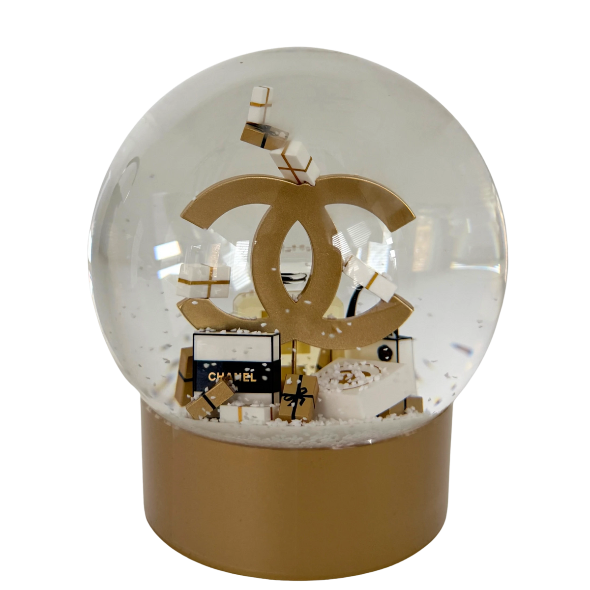 Chanel Schneekugel 2023 Gold / neuwertig Chanel
