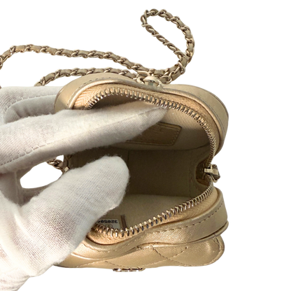 Chanel CC Mini Herztasche Gold  / gut Chanel