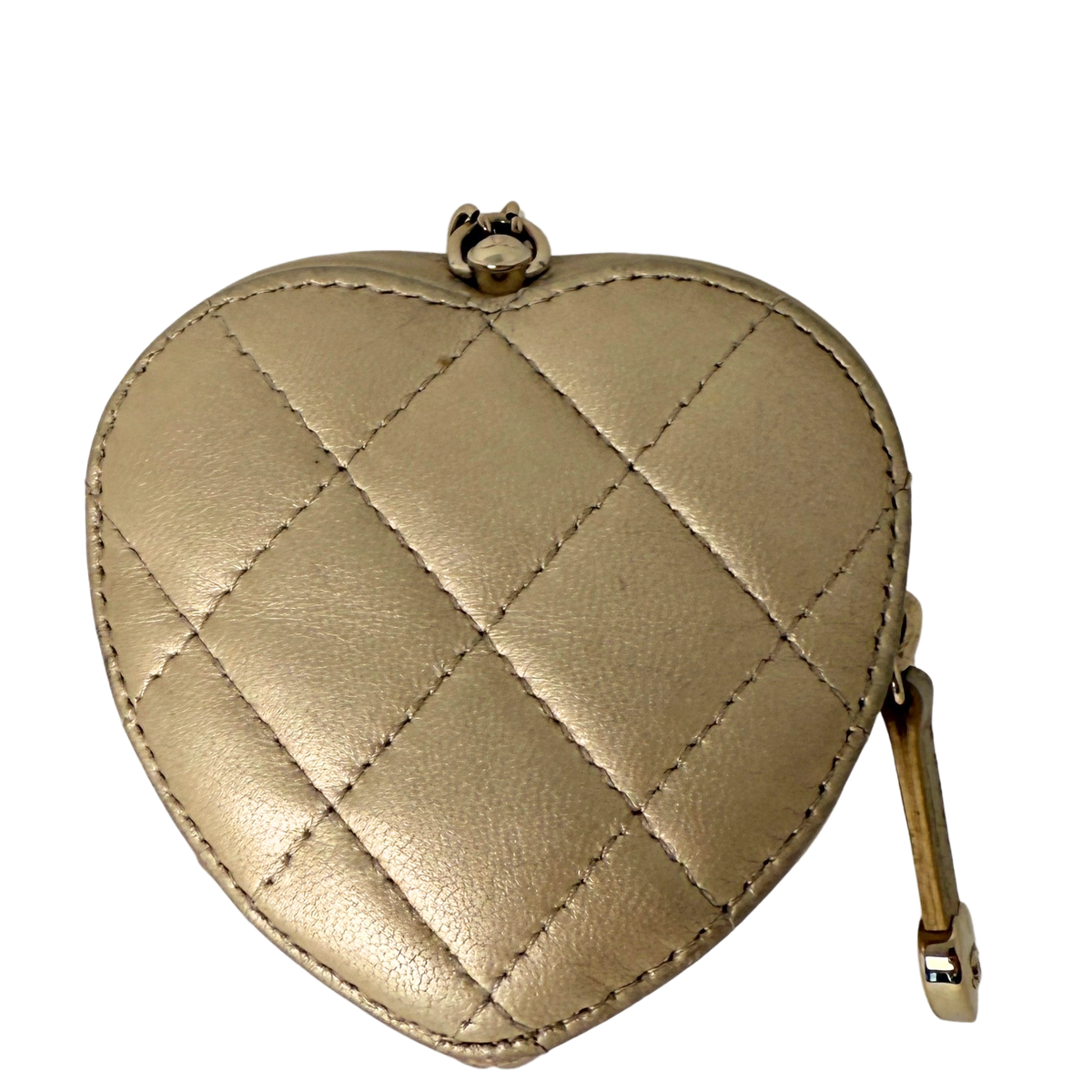 Chanel CC Mini Herztasche Gold  / gut Chanel