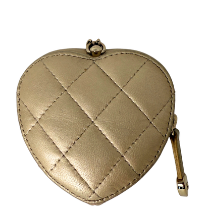 Chanel CC Mini Herztasche Gold  / gut Chanel