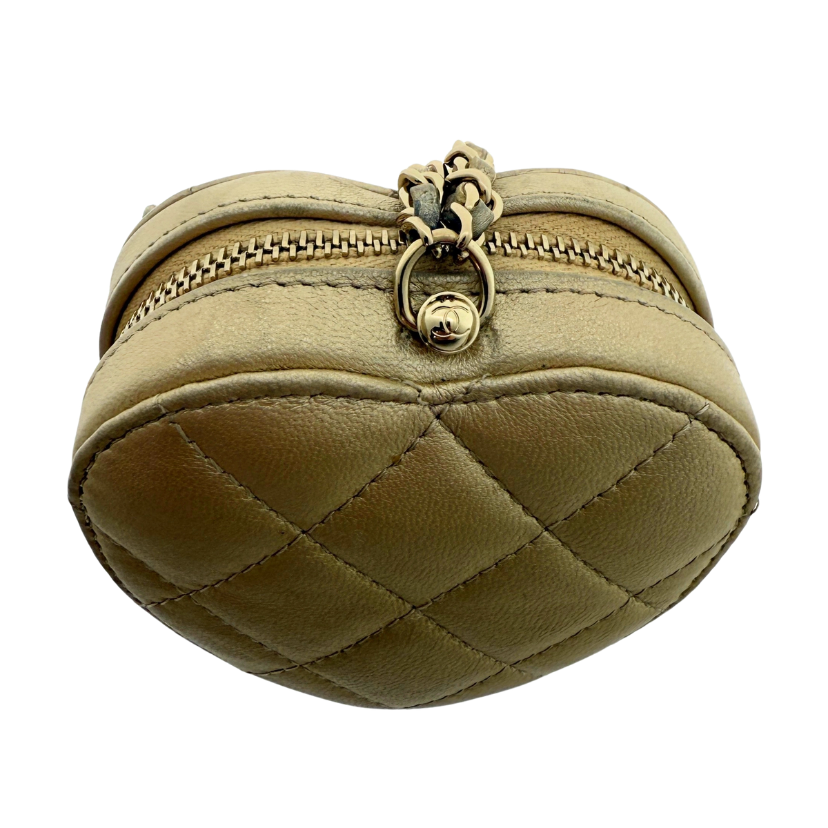 Chanel CC Mini Herztasche Gold  / gut Chanel