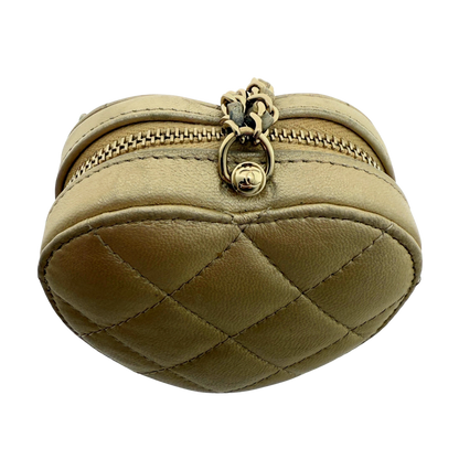 Chanel CC Mini Herztasche Gold  / gut Chanel