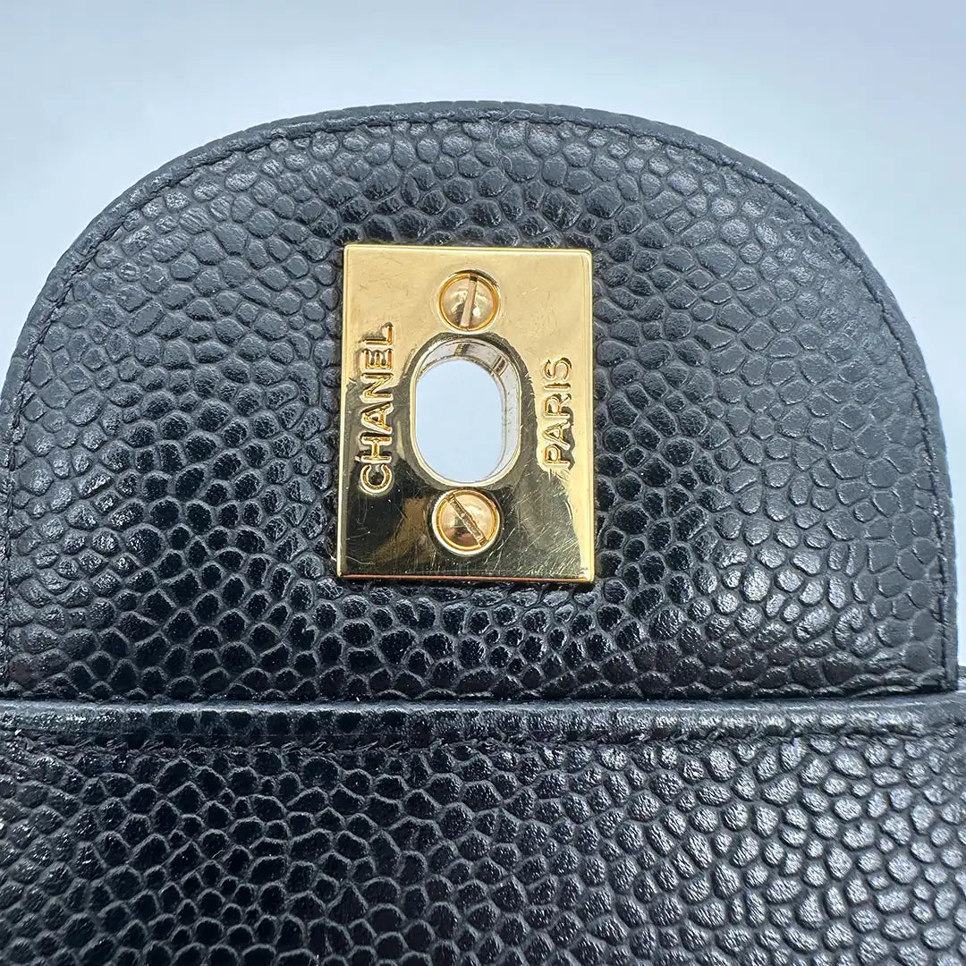 Chanel Timeless Jumbo Double Flap Bag 2011 schwarz Kaviarleder Fullset / sehr gut Chanel