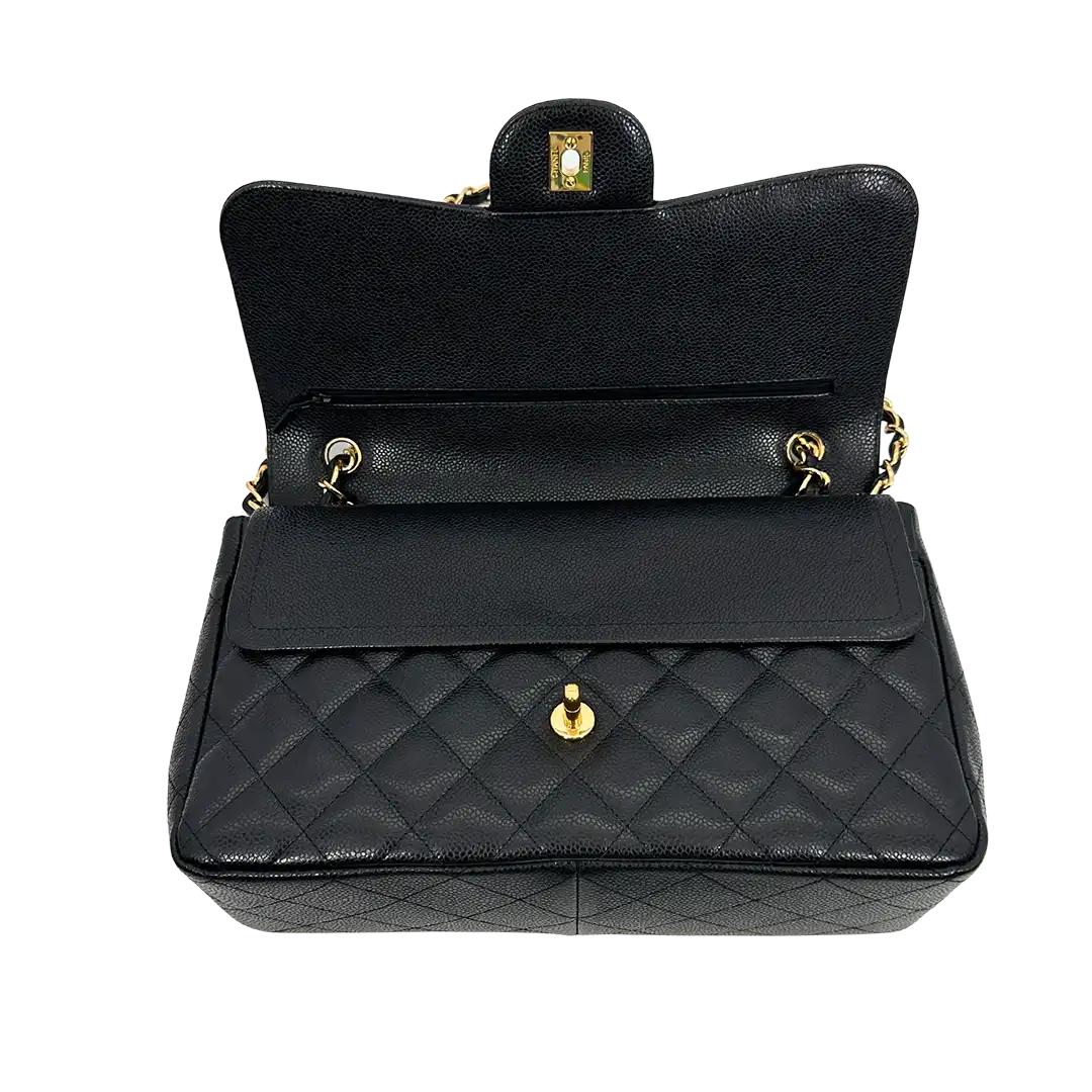 Chanel Timeless Jumbo Double Flap Bag 2011 schwarz Kaviarleder Fullset / sehr gut Chanel