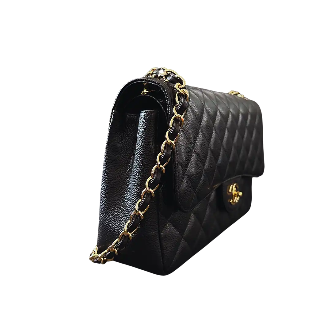 Chanel Timeless Jumbo Double Flap Bag 2011 schwarz Kaviarleder Fullset / sehr gut Chanel