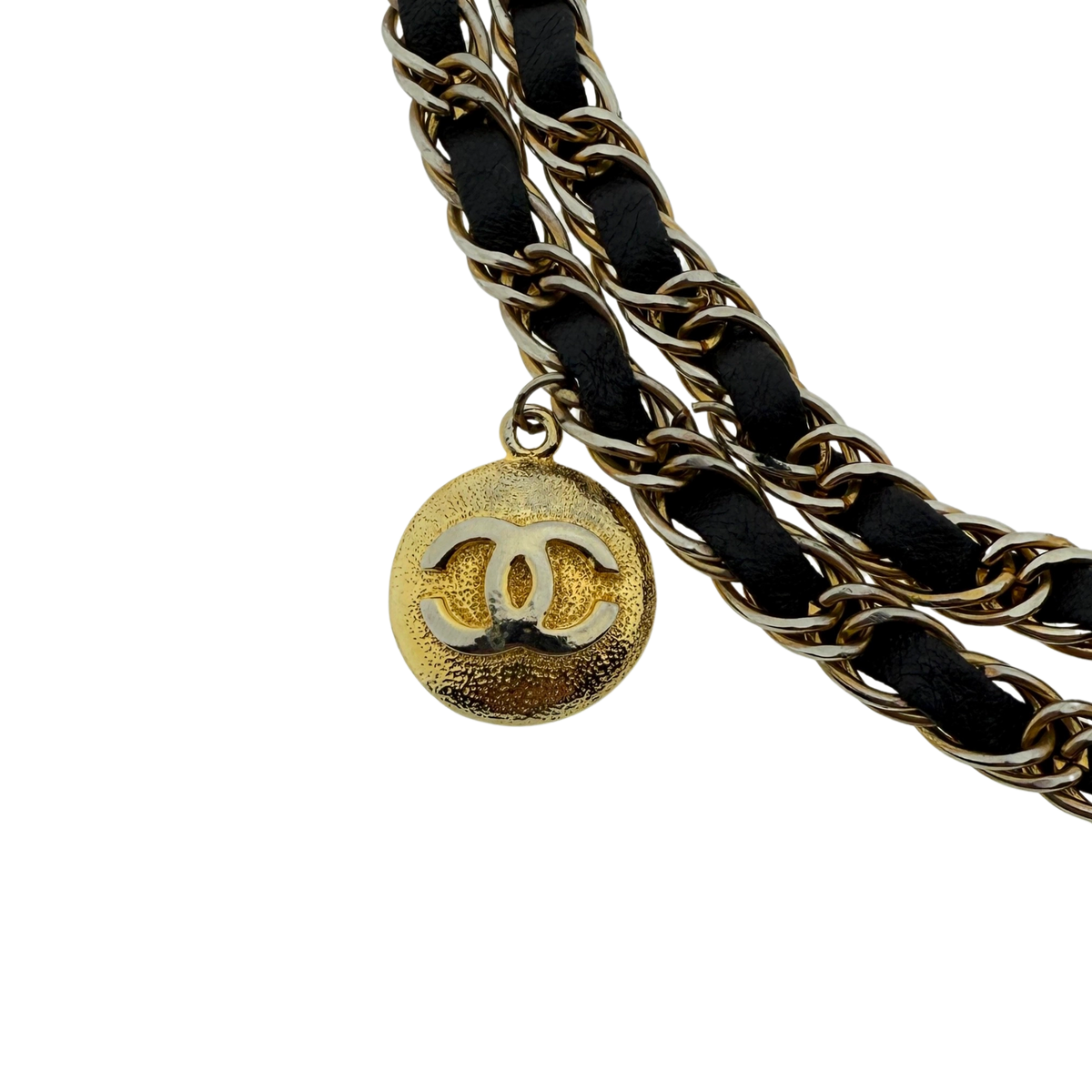 Chanel Kettengürtel mit Interlocking CC Charms Schwarz Gold / sehr gut Chanel