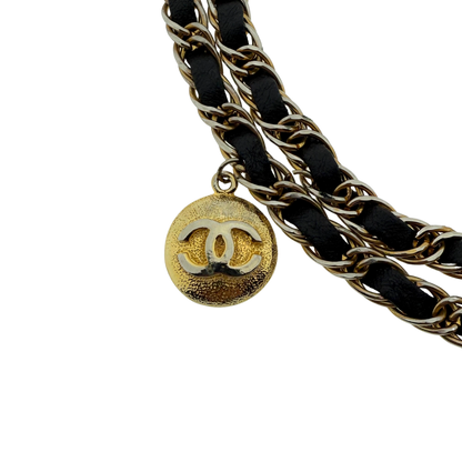 Chanel Kettengürtel mit Interlocking CC Charms Schwarz Gold / sehr gut Chanel