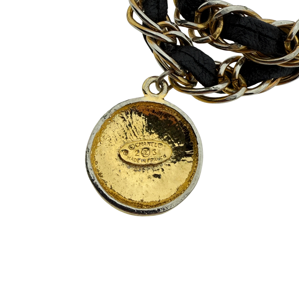 Chanel Kettengürtel mit Interlocking CC Charms Schwarz Gold / sehr gut Chanel