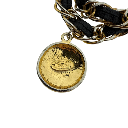 Chanel Kettengürtel mit Interlocking CC Charms Schwarz Gold / sehr gut Chanel