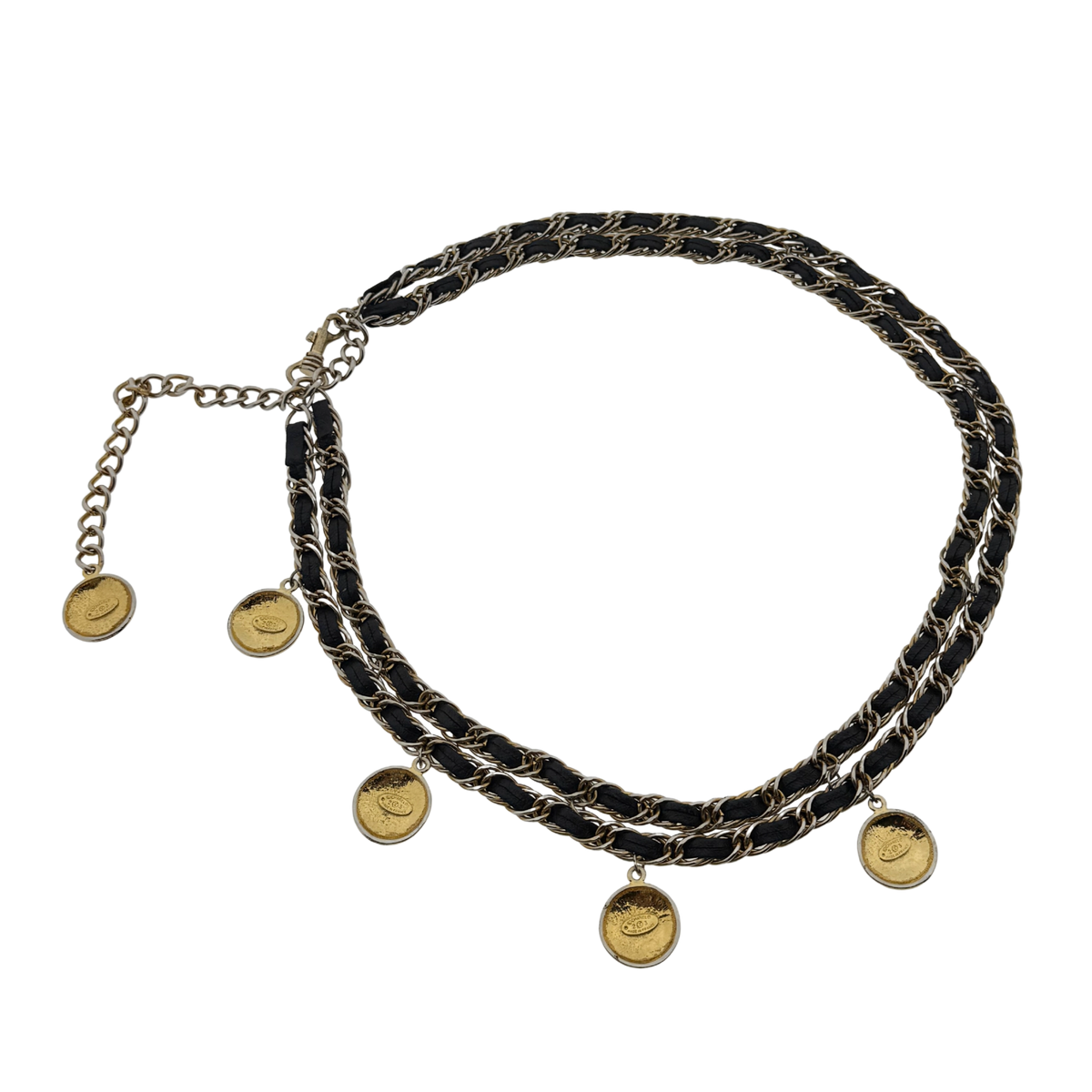 Chanel Kettengürtel mit Interlocking CC Charms Schwarz Gold / sehr gut Chanel